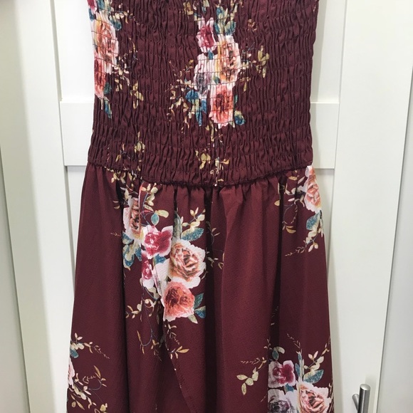 Floral High Low Off-Shoulder Dress - Picture 5 of 7